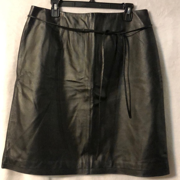 Newport News Dresses & Skirts - Newport News Black Leather Pencil Skirt Size 16